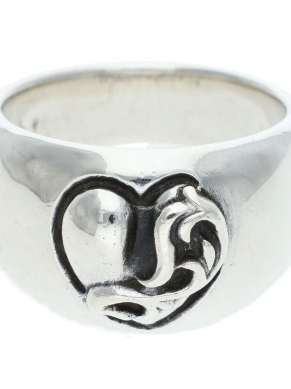 Chrome Hearts Heart in Band Silver Ring